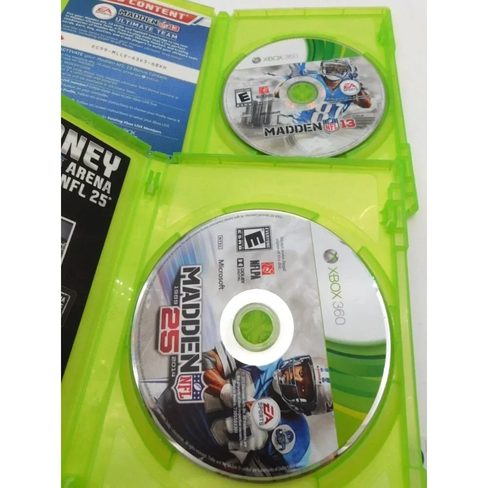 Lot of 4 Xbox 360 Games Madden Football 13 15 16 25 Rated E Tested